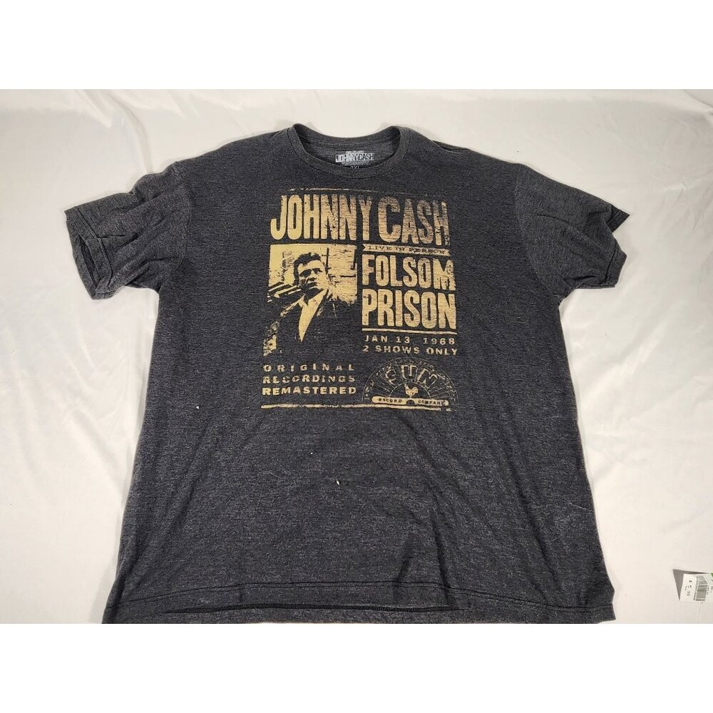 Johnny Cash Mens 2XL TShirt  Sun Records Live In Person Fulsom Prison 1968 NWOT